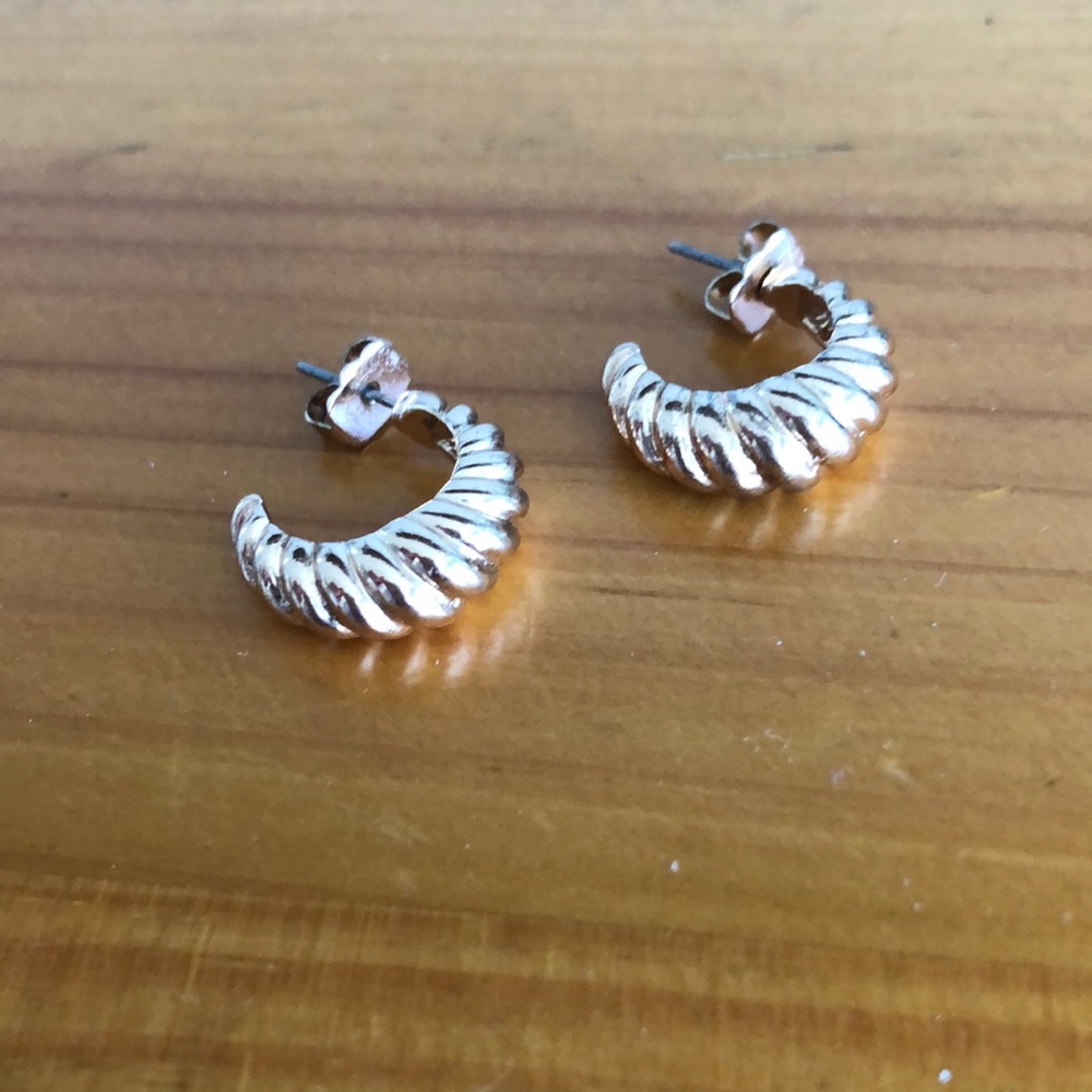 Gold colored baguette croissant hoops